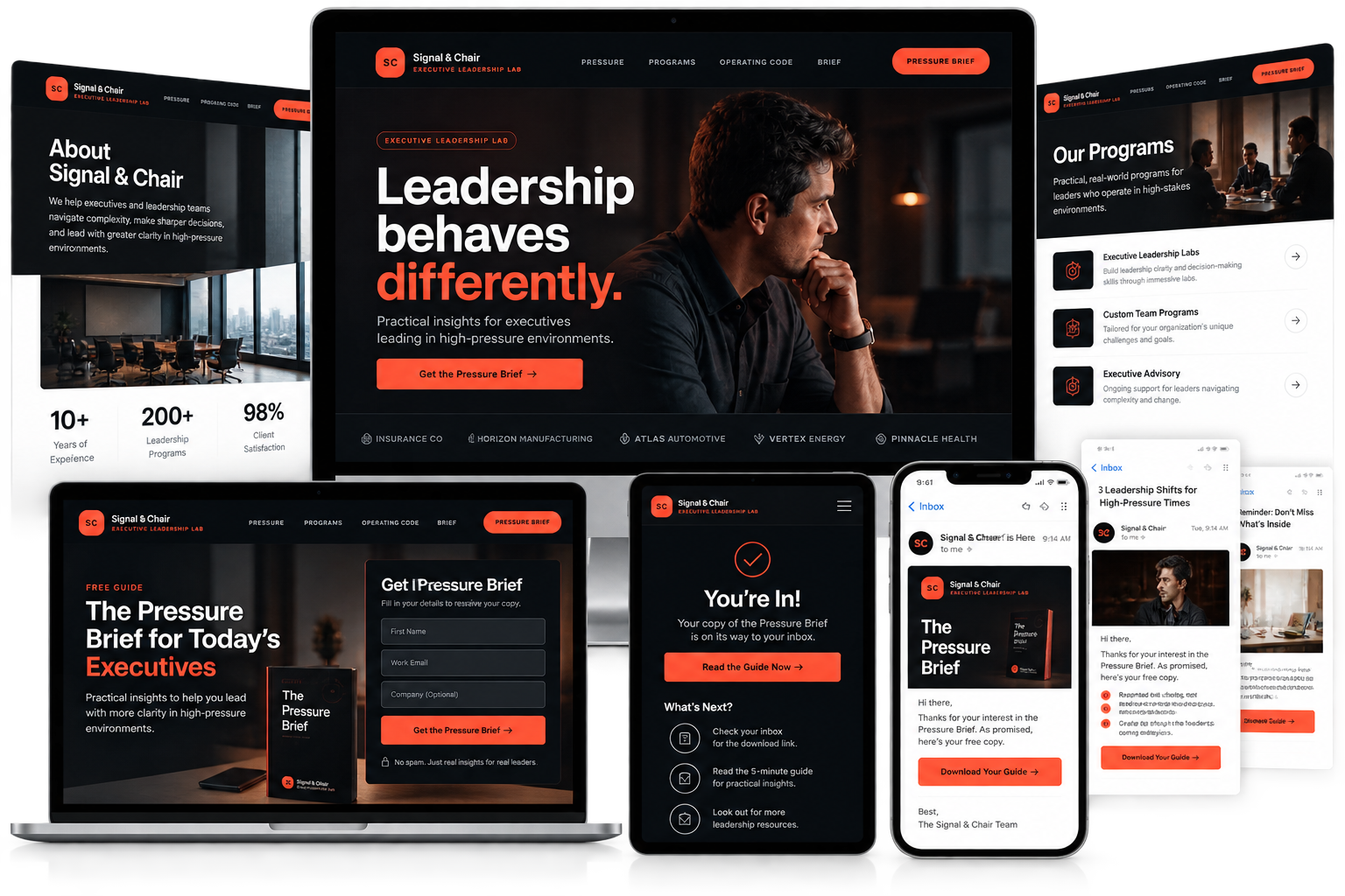 Signal Chair Leadership website design portfolio